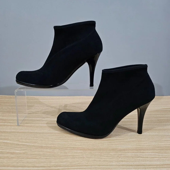 Stuart Weitzman Bootie Suede Womens Boot Black Stiletto Size Shoes Size 7.5 - Picture 2 of 12